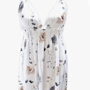 White flower print Dress